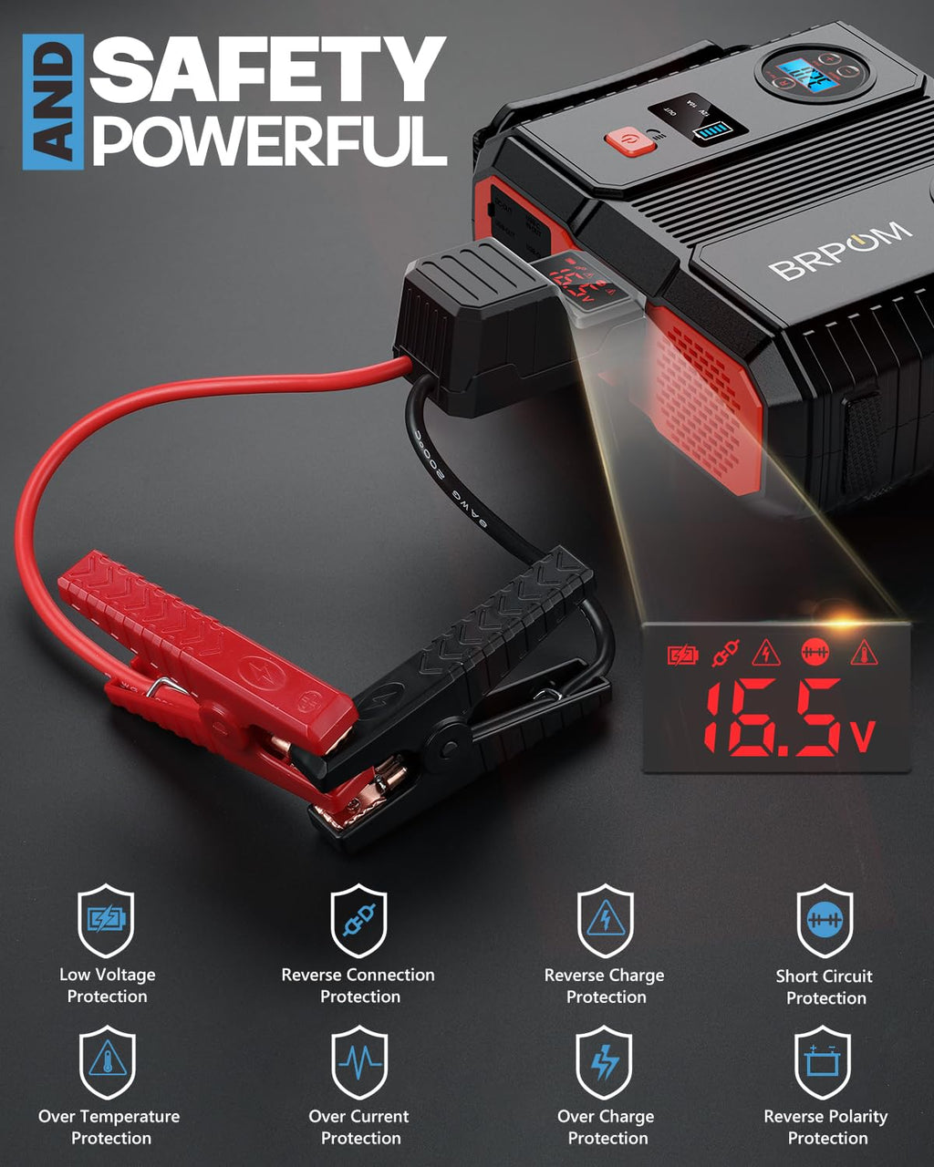 Car Jump Starter with Air Compressor 9000A Peak 26800mah 160PSI 12V U58517