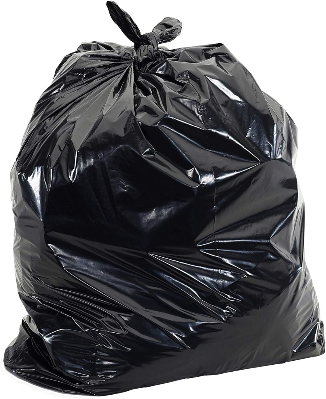 42 Gallon 4 MIL Black Heavy Duty Trash Bags Pack of 128 T60896