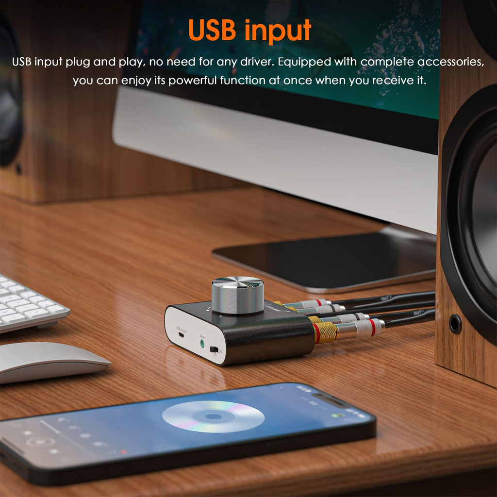 Mini Bluetooth 5.0 Stereo Power Amplifier 50W×2 Black A951