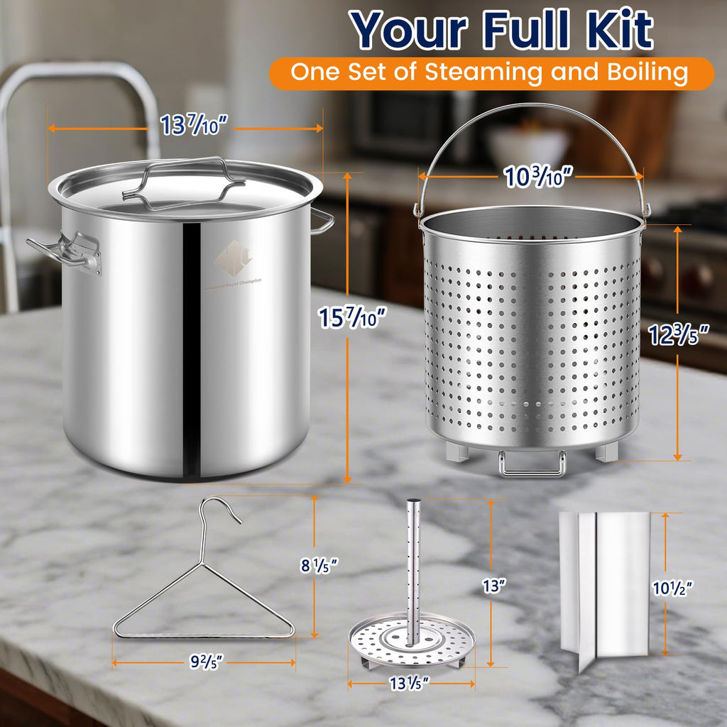 40QT Stainless Steel Stock Pot and 55,000BTU Propane Burner P6632