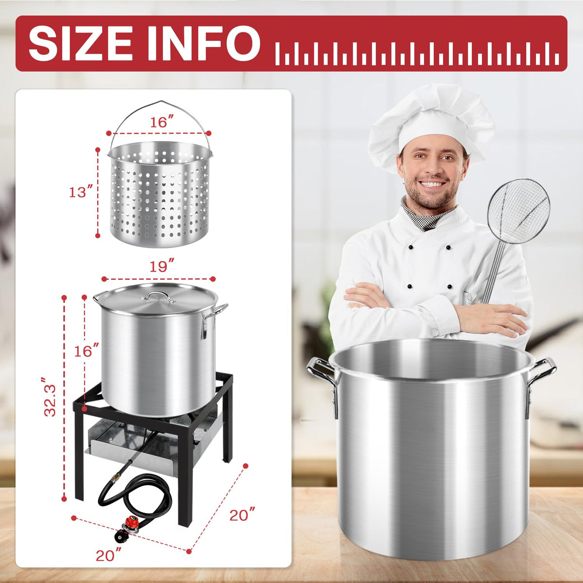 60QT Crawfish Boiler with Dustproof Cover U22569