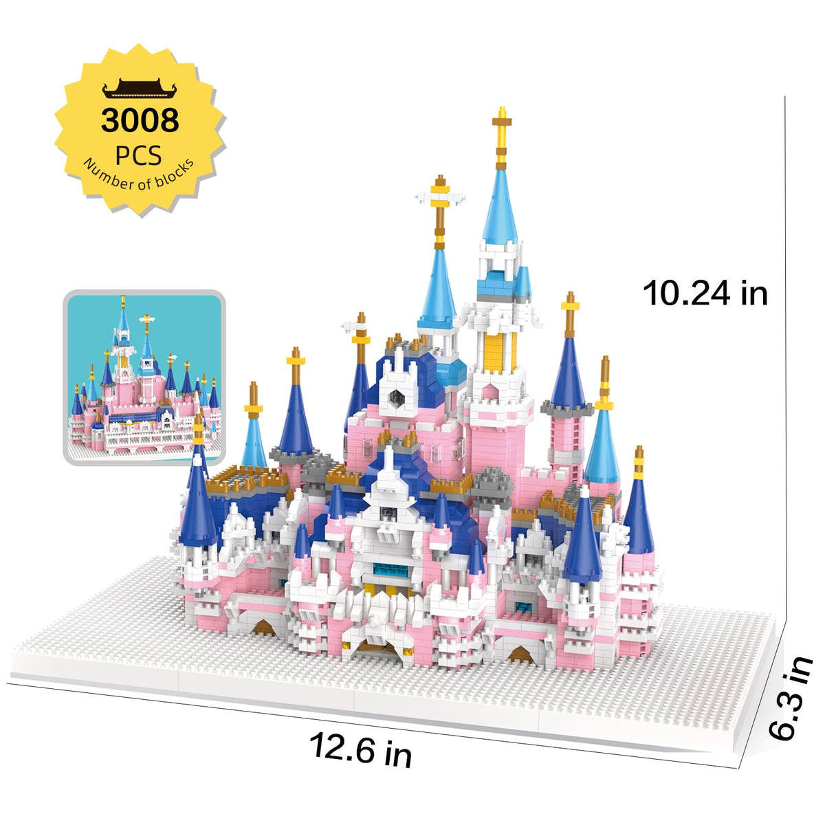 3008 Pcs Castle Architecture Mini Building Blocks Set E507