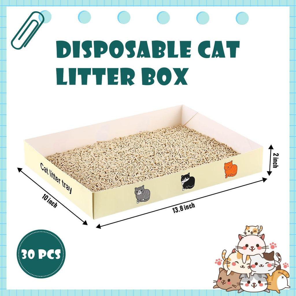 30 Pack Foldable Disposable Cat Litter Box I29705