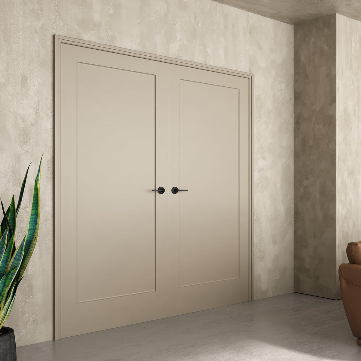 24"x80" 1-Panel Shaker Style White Primed Hollow Core Interior Door Slab M1824
