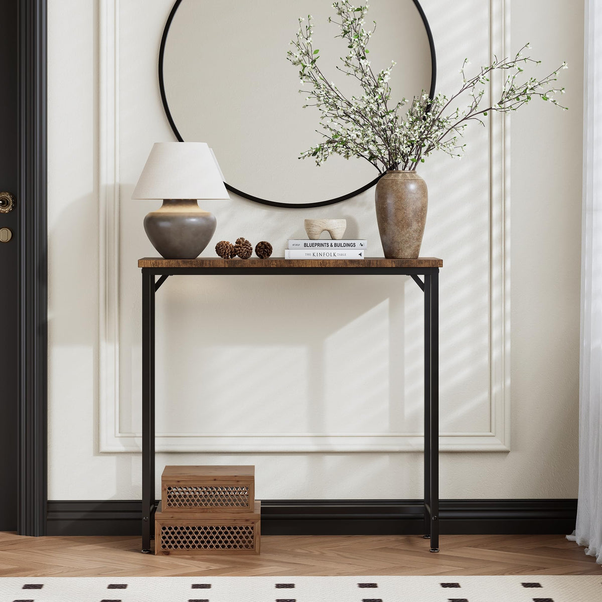 Brown Narrow Console Table B908