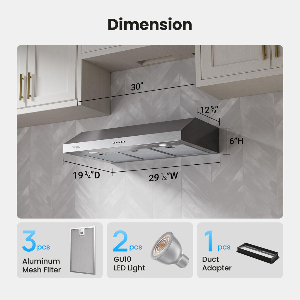 30 Inch 1200 CFM Stainless Steel Under Cabinet Range Hood I521161