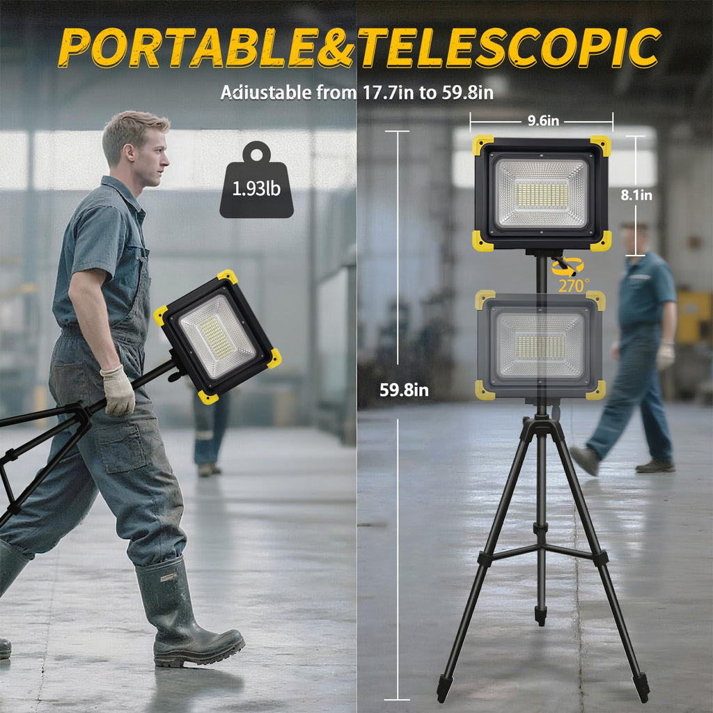 12000mAh Rechargeable LED Work Light with Stand B584