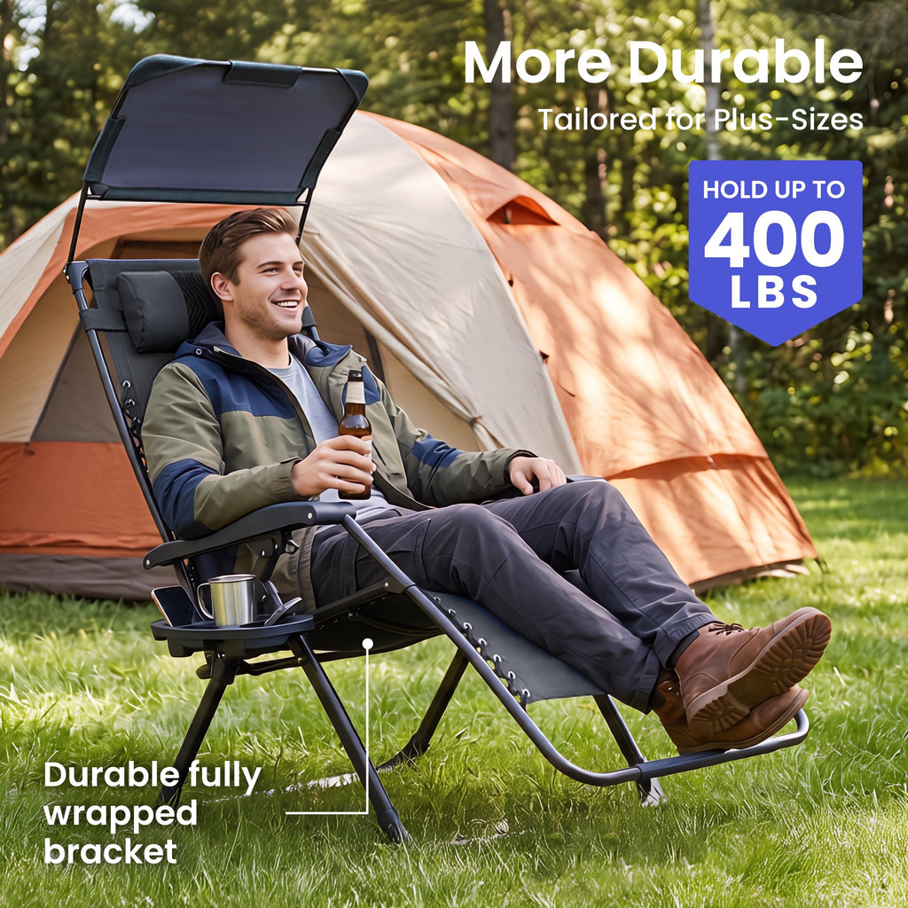2 Pack Zero Gravity Chairs with Canopy F3974