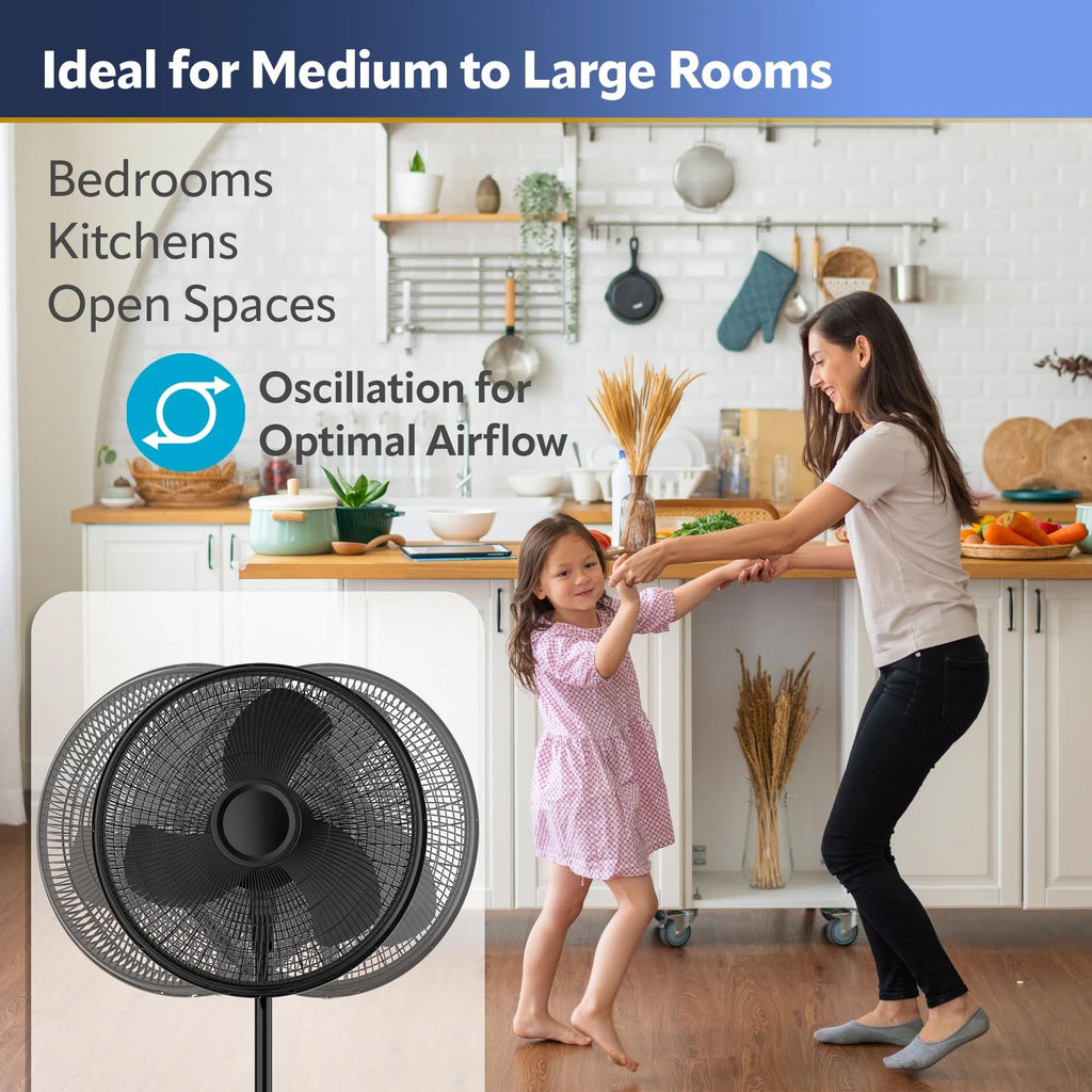 16" Oscillating Adjustable Pedestal Fan M9524