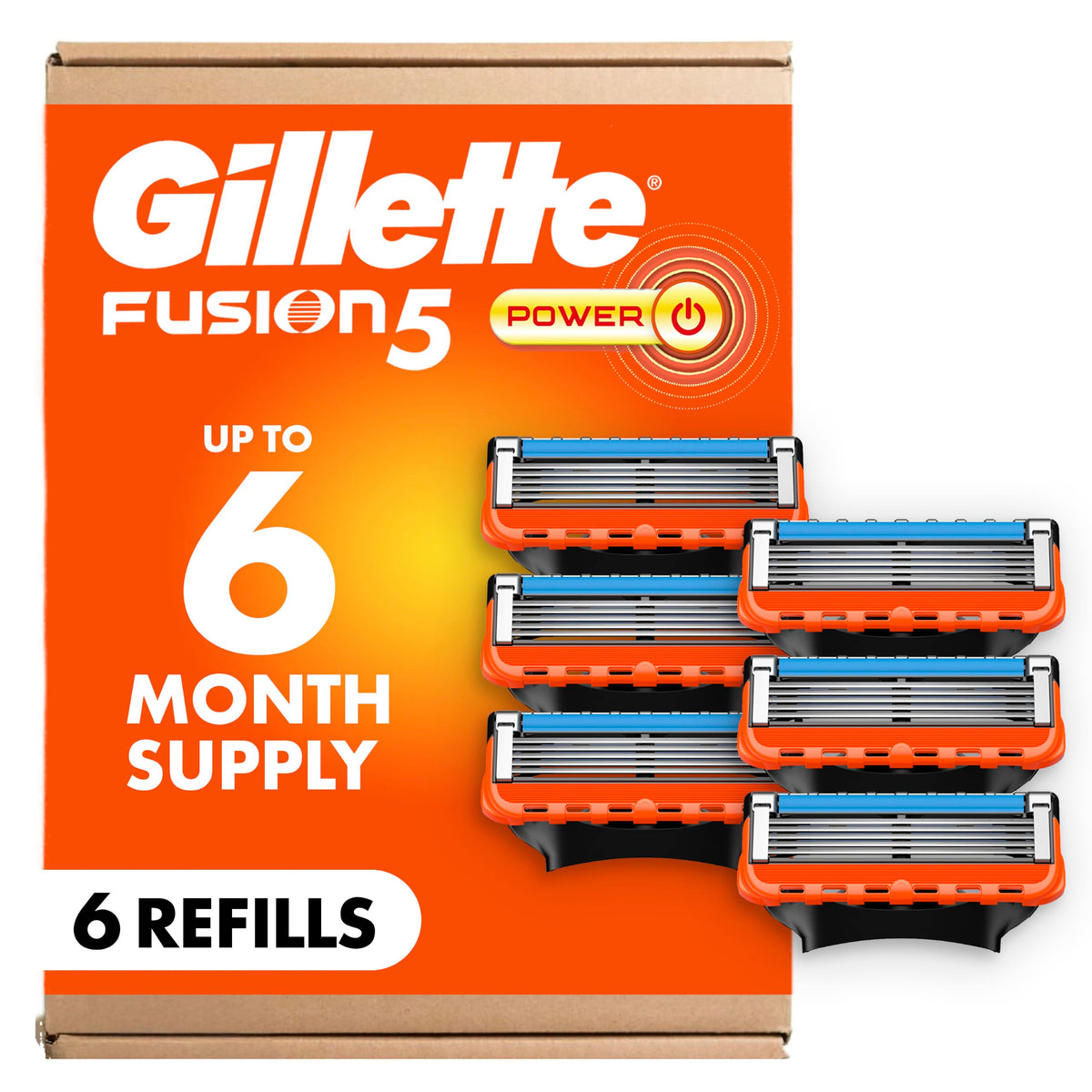 5-Blade Razor Refills with Precision Trimmer, 6 Count S405