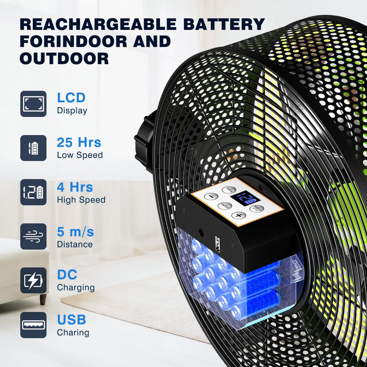 10 Inch Portable Rechargeable Floor Fan B251