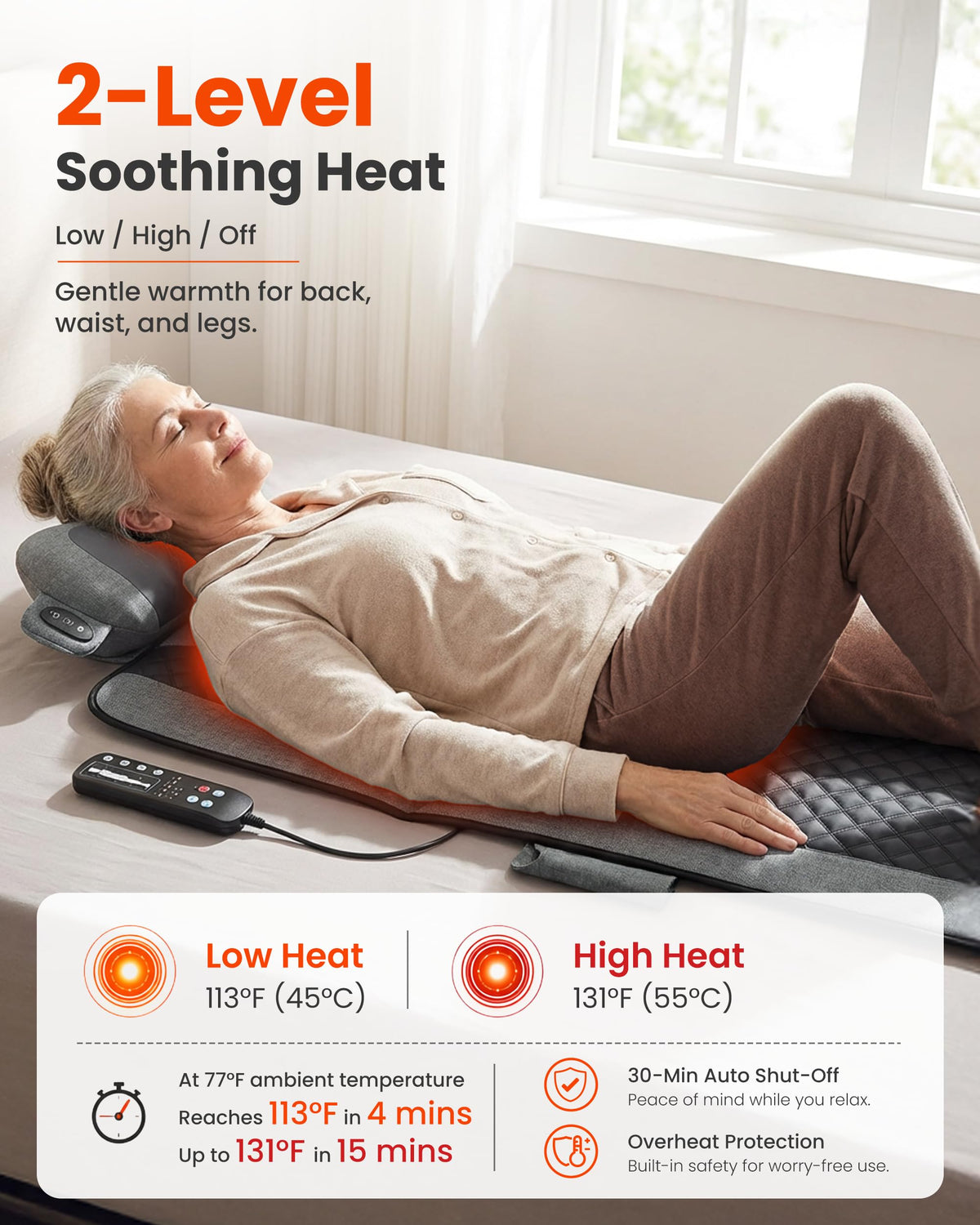 Full Body Vibration Massage Mat with Shiatsu Neck Pillow D27729