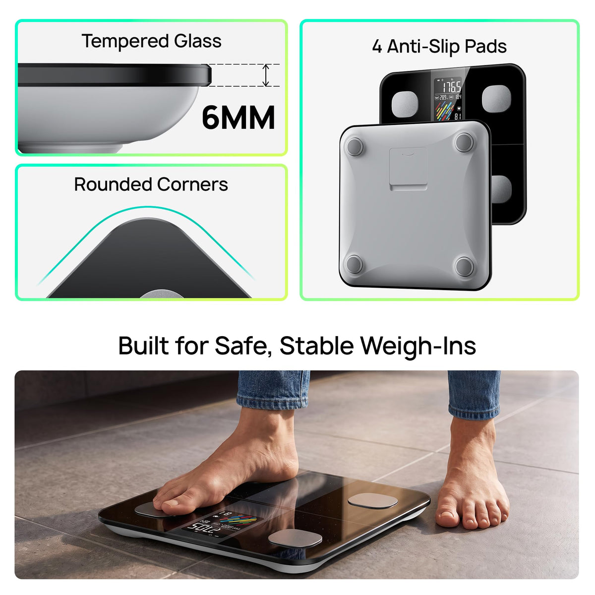 Smart Scale for Body Weight, High Accuracy Digital Bathroom Scale P522