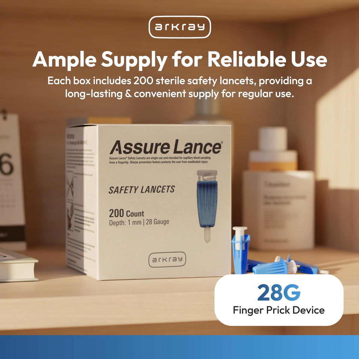 28G 1mm Safety Lancets, 200 Count C71113