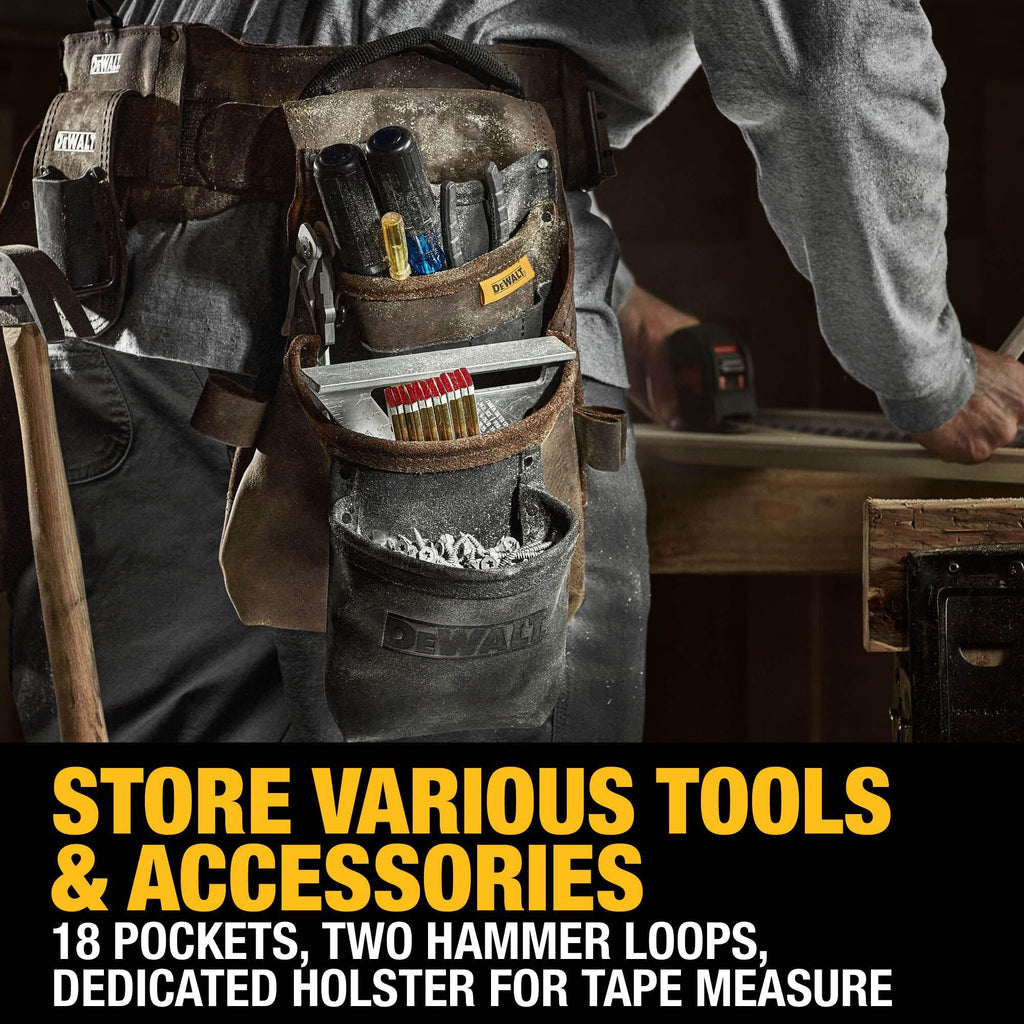 Leather Tool Belt Organizer with 18 Pockets Q675767