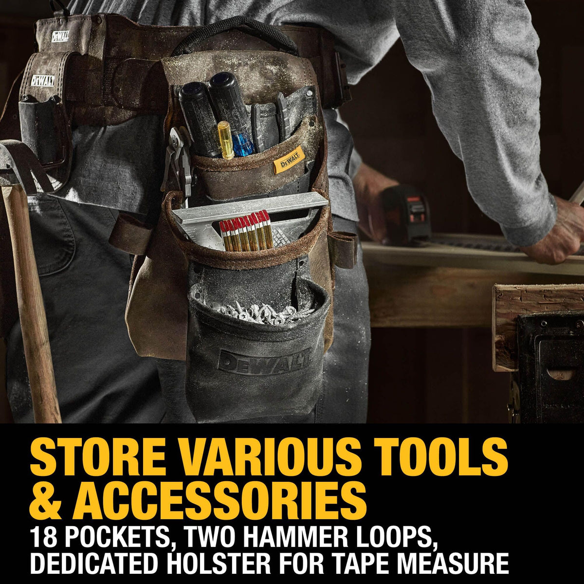 Leather Tool Belt Organizer with 18 Pockets Q675767