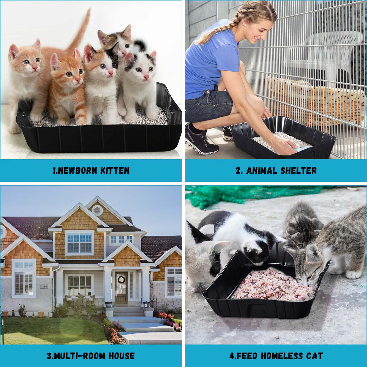 Black Disposable Litter Box for Cats S841
