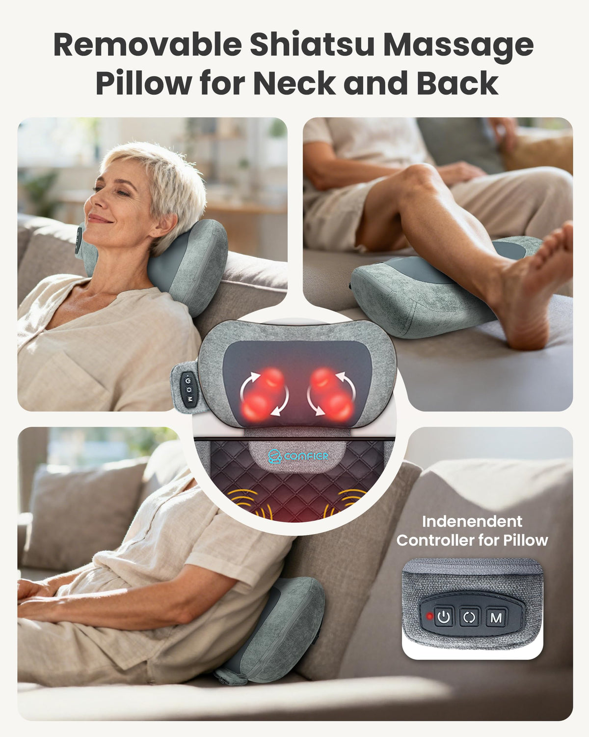 Full Body Vibration Massage Mat with Shiatsu Neck Pillow D27729