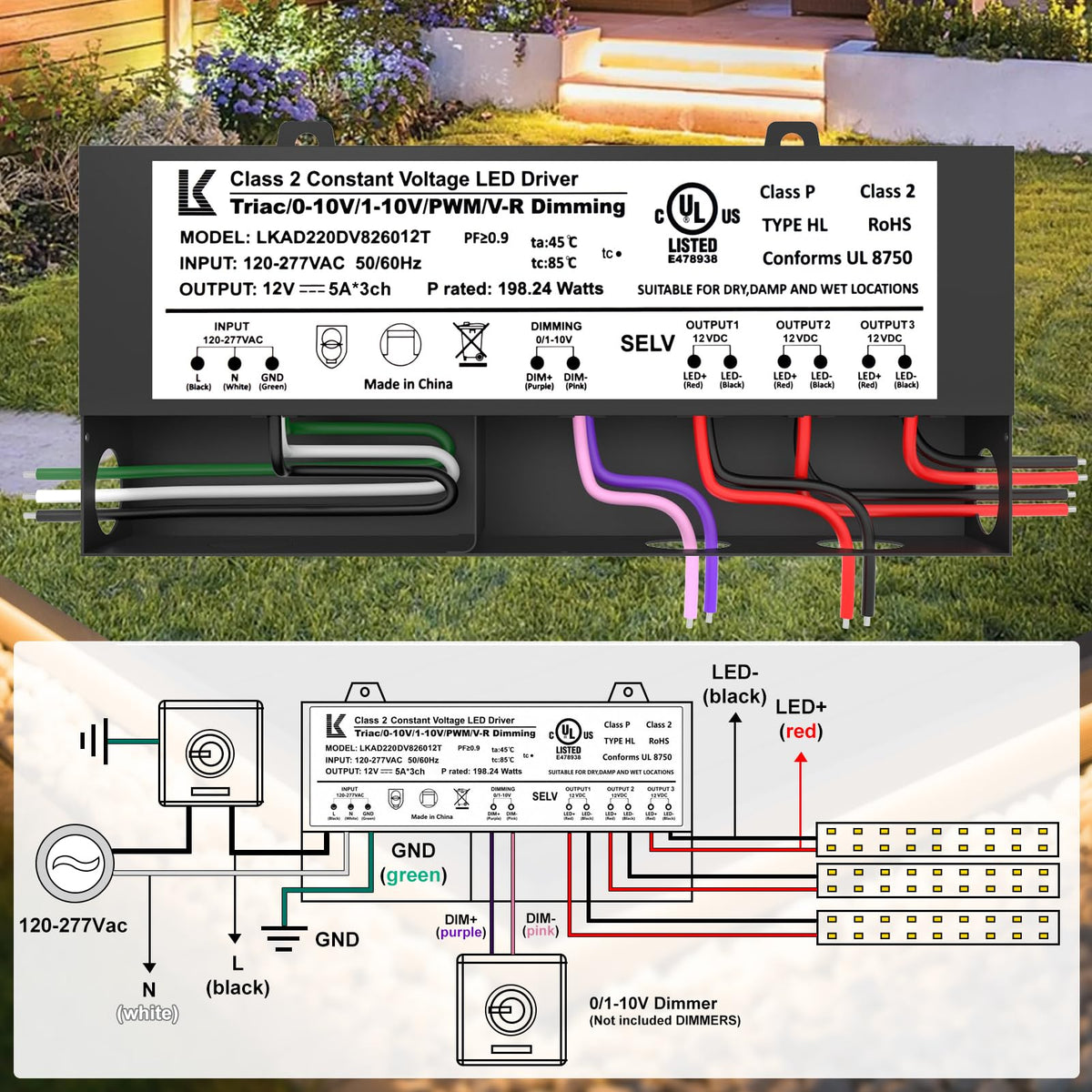 200W Dimmable IP67 Waterproof LED Driver R813190