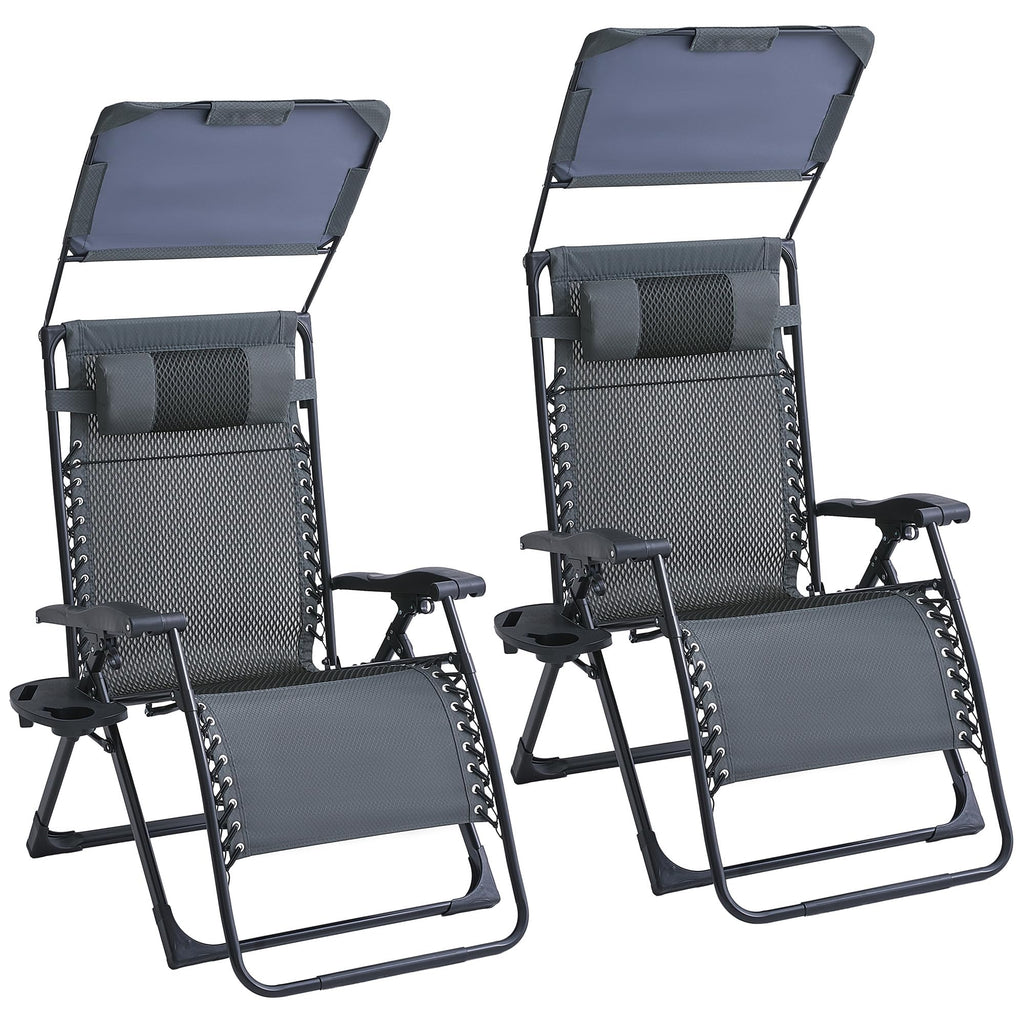 2 Pack Zero Gravity Chairs with Canopy F3974