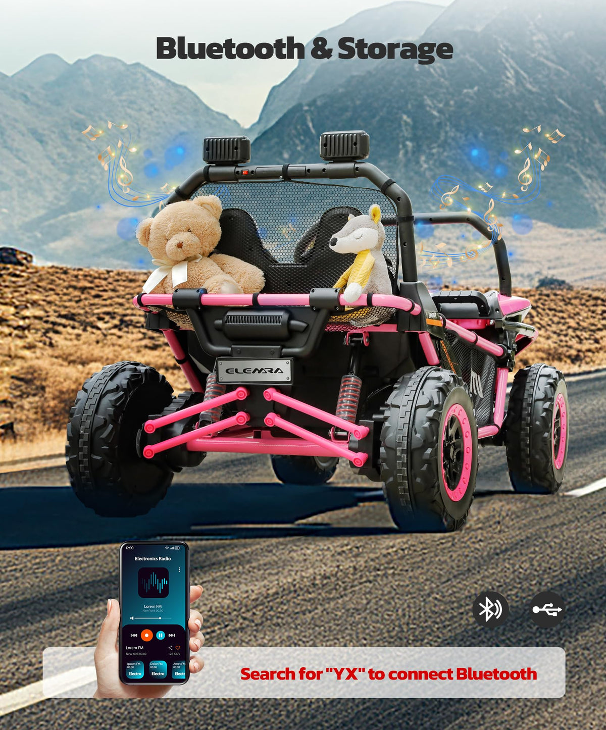 24V 2 Seater 4WD Battery Powered Ride on Car N78975