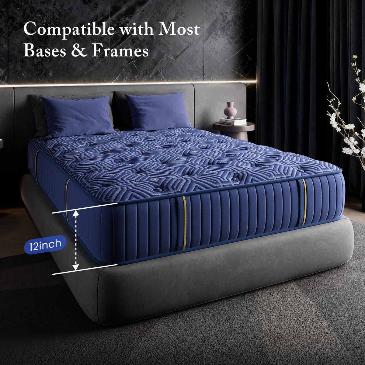 Medium Firm 12 Inch Full Mattress with Gel Memory Foam and Pocket Springs O5741