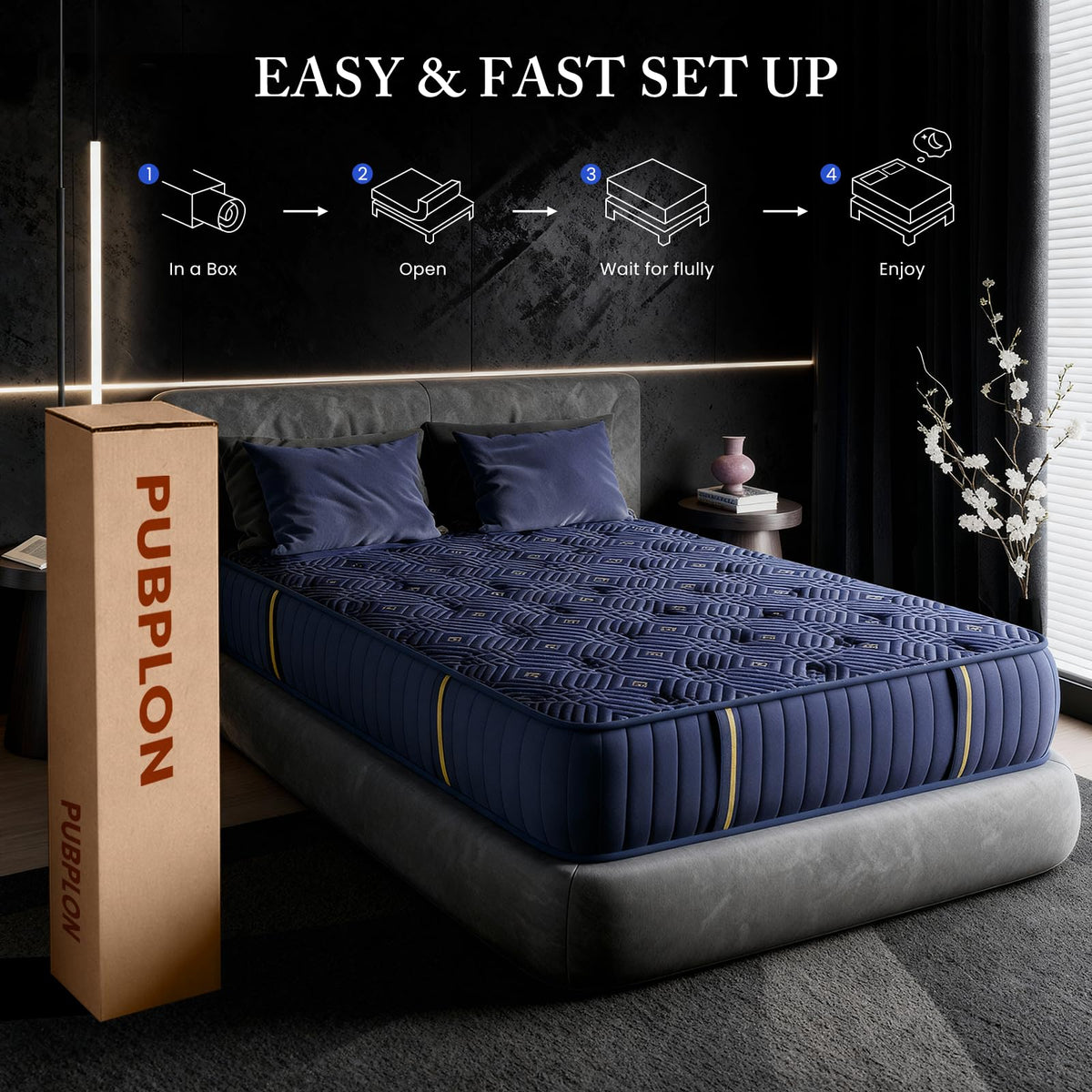 Medium Firm 12 Inch Full Mattress with Gel Memory Foam and Pocket Springs O5741