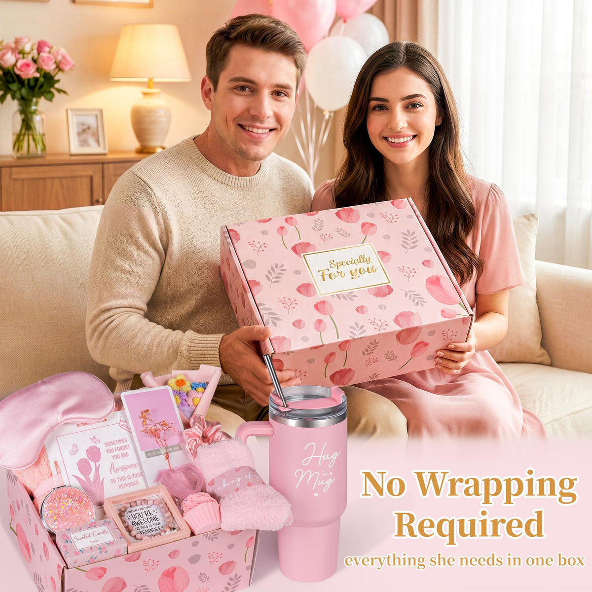 15 Pcs Pink Gift Basket L215