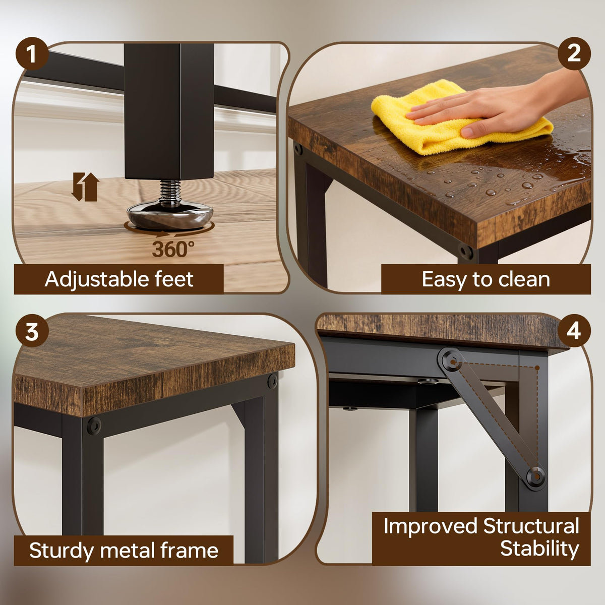 Brown Narrow Console Table B908