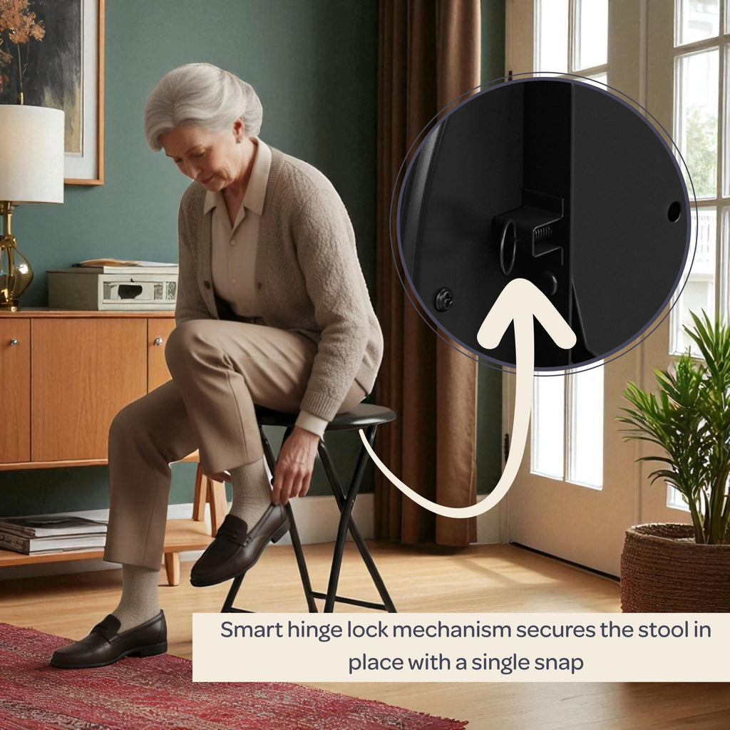 Black 18 Inch Portable Folding Stool W181