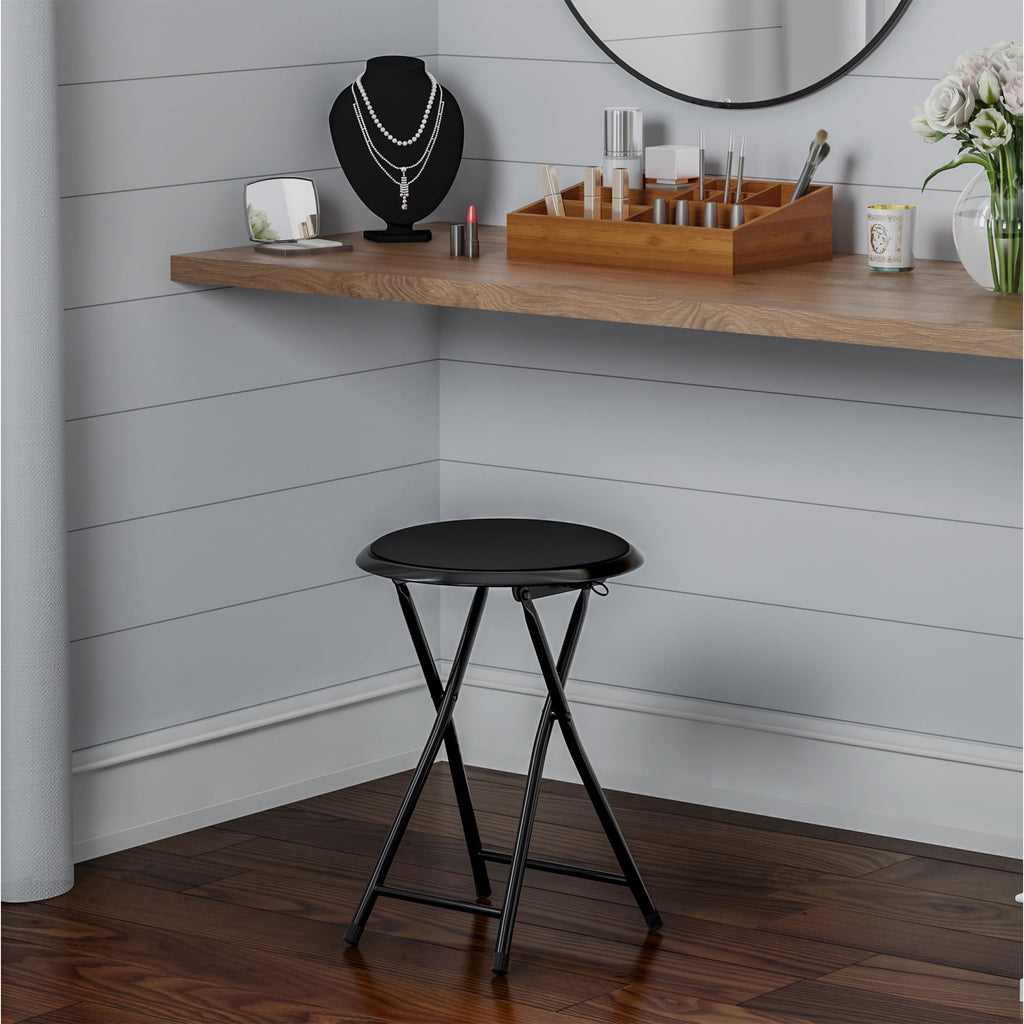 Black 18 Inch Portable Folding Stool W181