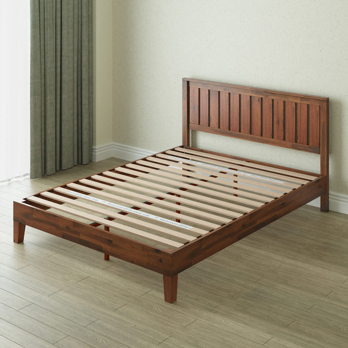 Queen Wood Platform Bed Frame with Headboard Q81822