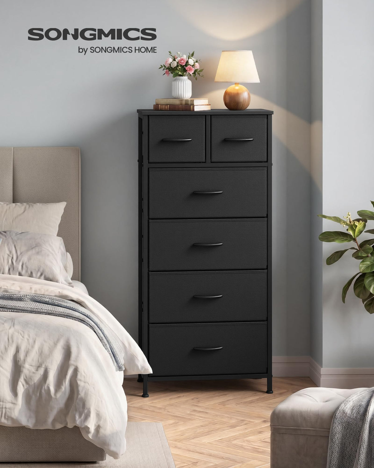 Tall Dresser with 6 Fabric Drawers C7411