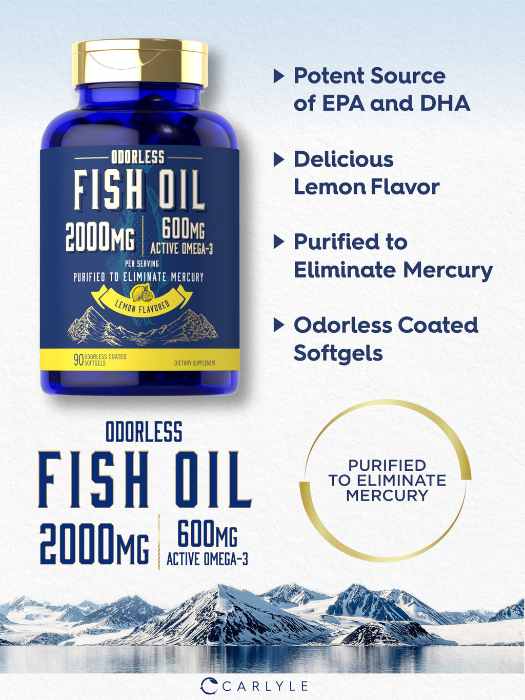 Fish Oil 2000mg Omega 3 Supplement F5657