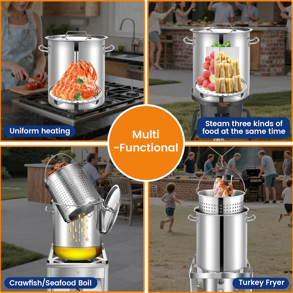40QT Stainless Steel Stock Pot and 55,000BTU Propane Burner P6632