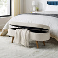 Oval Storage Bench with Rubber Wood Legs T918