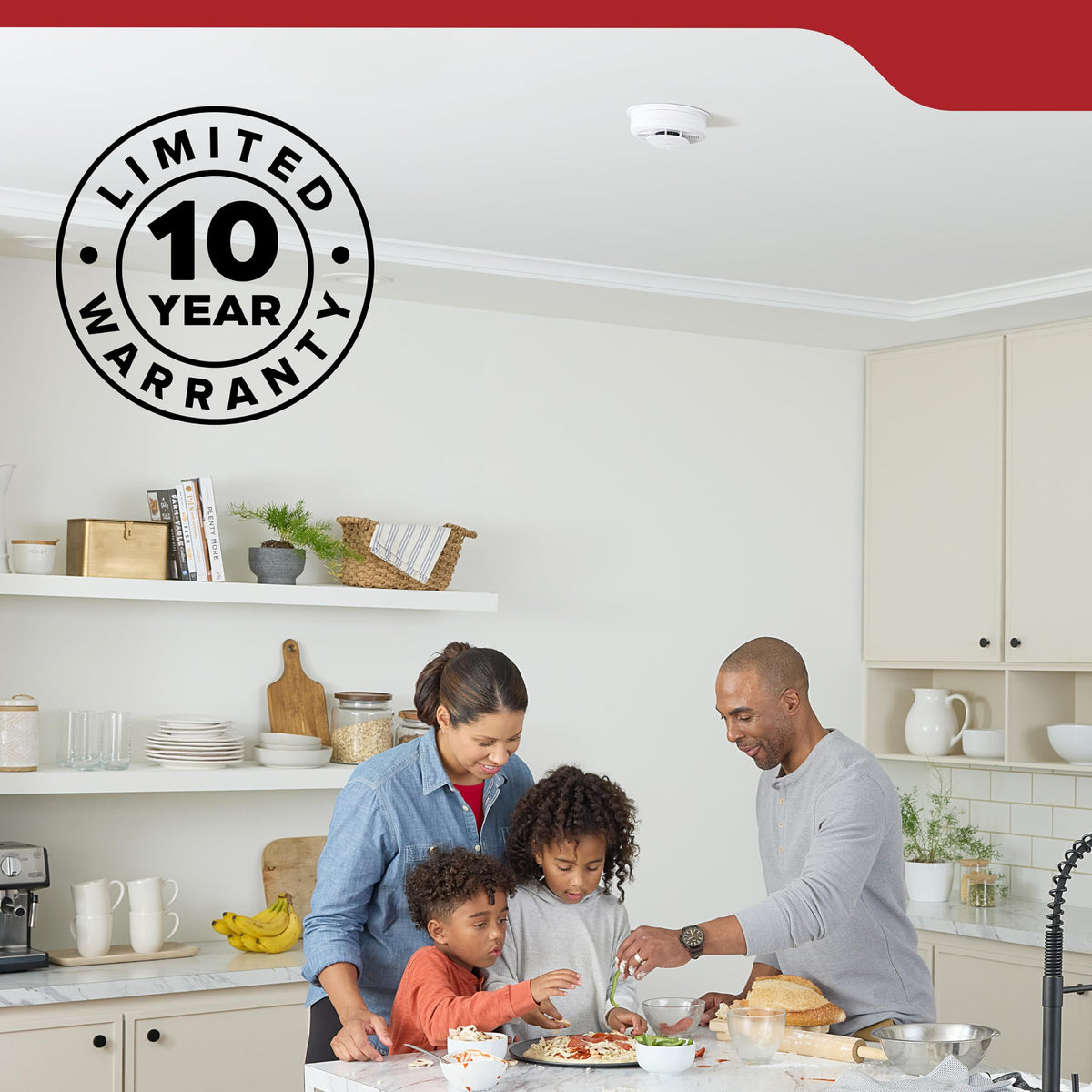 Smoke Detector, 10-Year Battery Powered, 85 dB Alarm, 1 Pack S492680