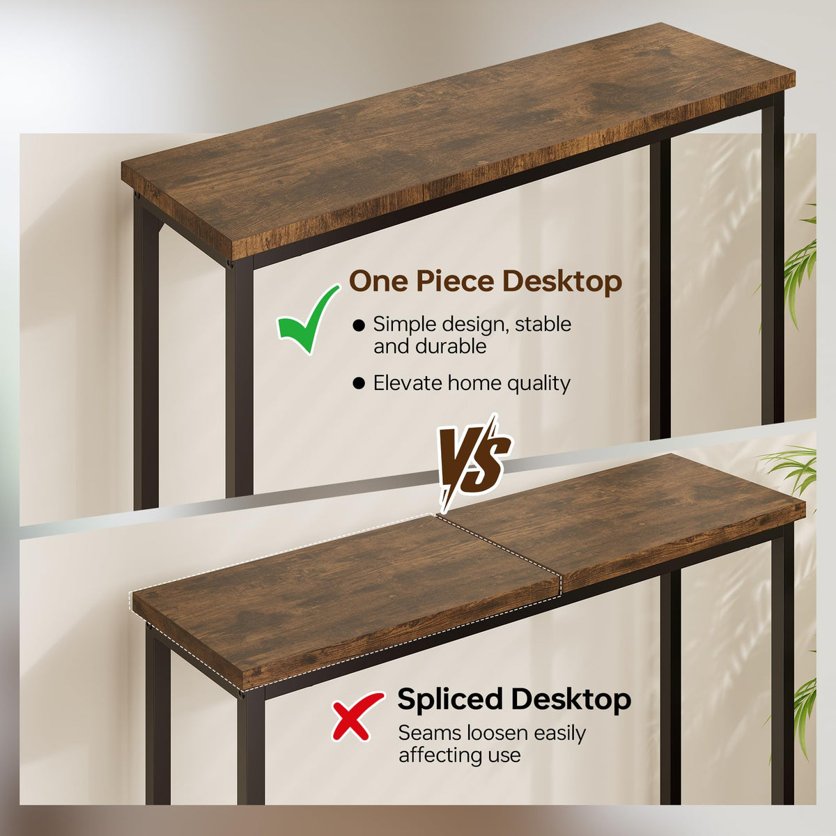 Brown Narrow Console Table B908