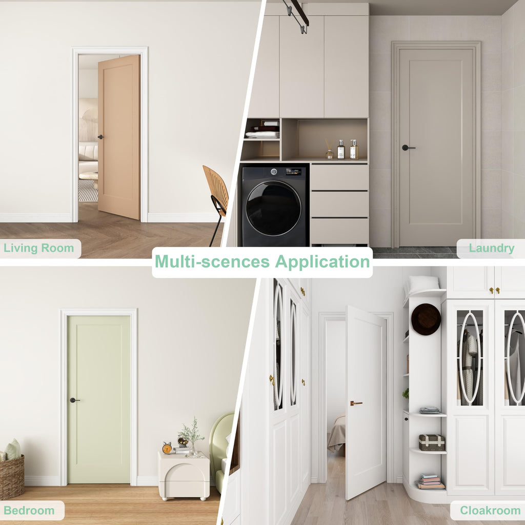 24"x80" 1-Panel Shaker Style White Primed Hollow Core Interior Door Slab M1824