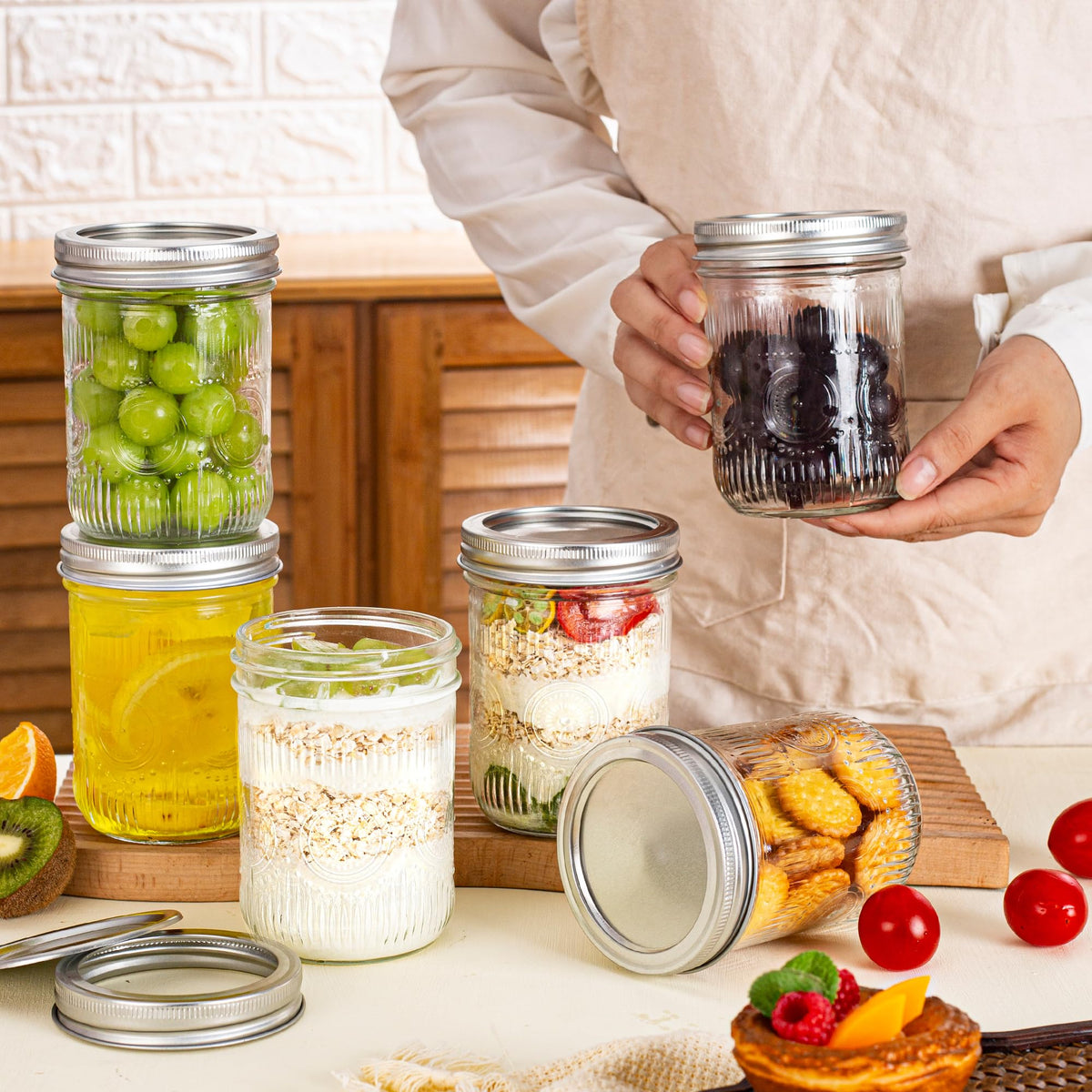 16 oz Regular Mouth Mason Jars with Lids 6 Pack J150887