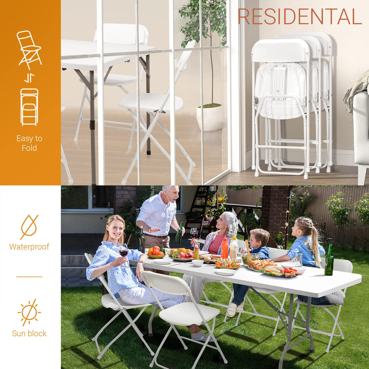White 10 Pack Folding Chair Z84282
