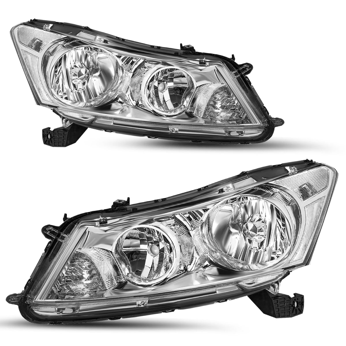 2008-2012 Honda Accord Sedan Chrome Clear Headlights Assembly H5757