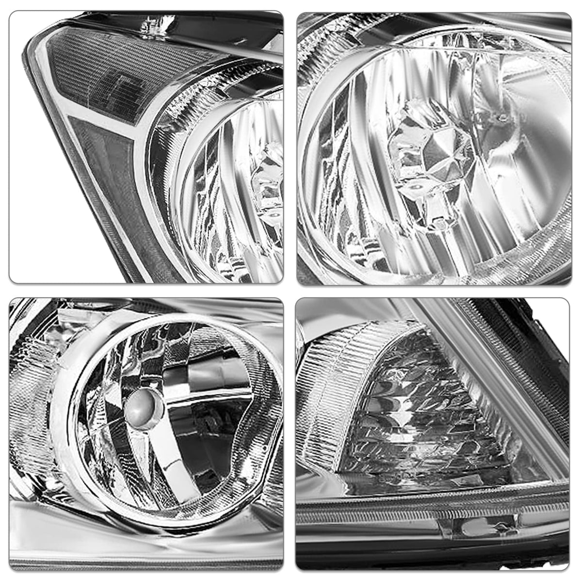2008-2012 Honda Accord Sedan Chrome Clear Headlights Assembly H5757