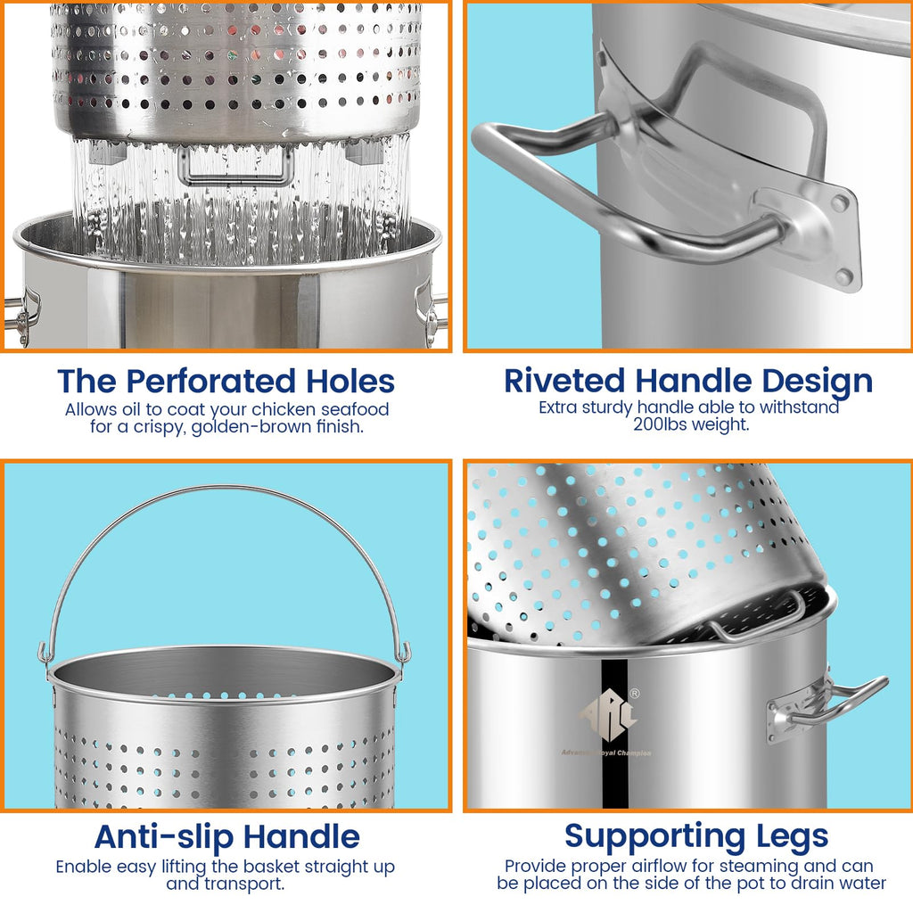 40QT Stainless Steel Stock Pot and 55,000BTU Propane Burner P6632