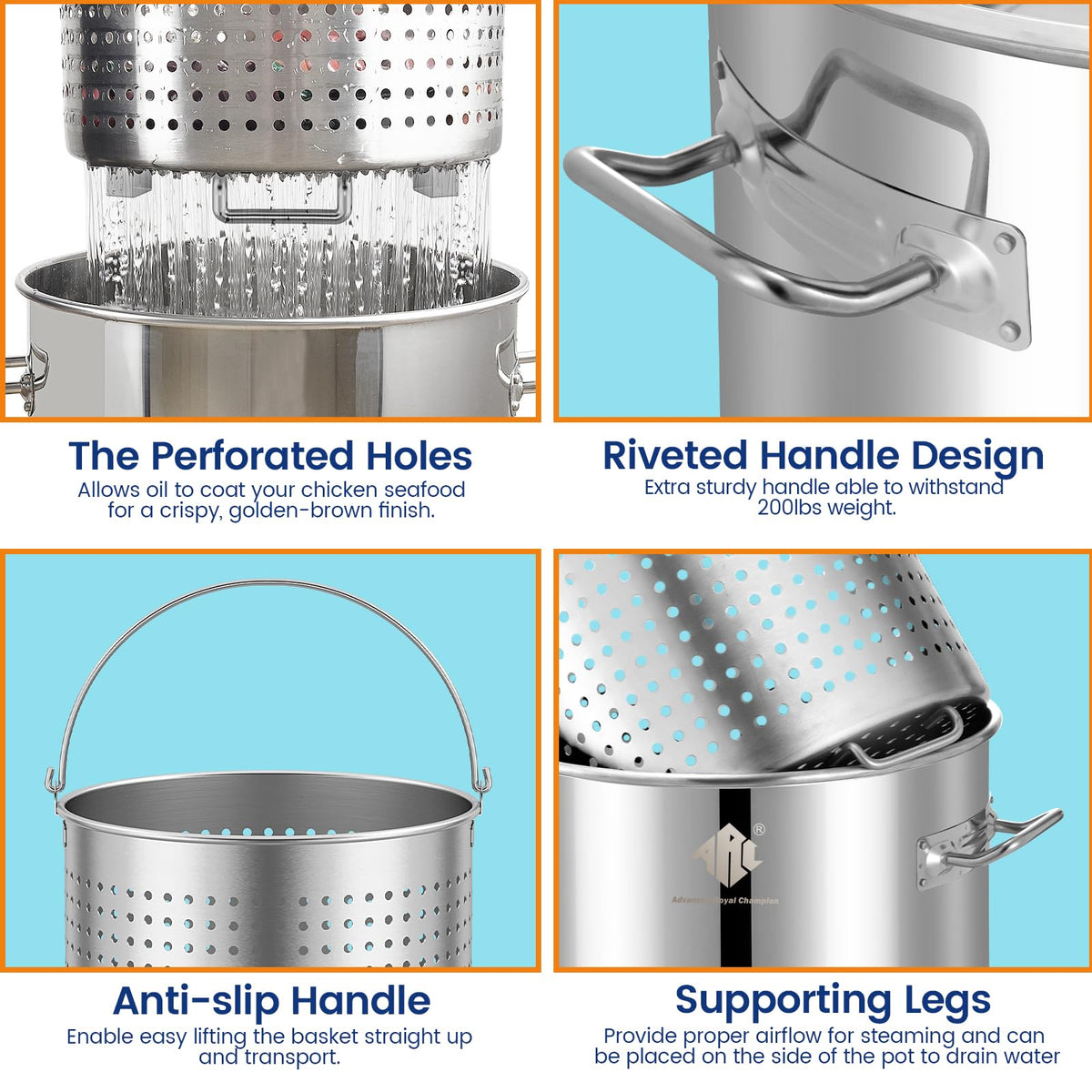 40QT Stainless Steel Stock Pot and 55,000BTU Propane Burner P6632
