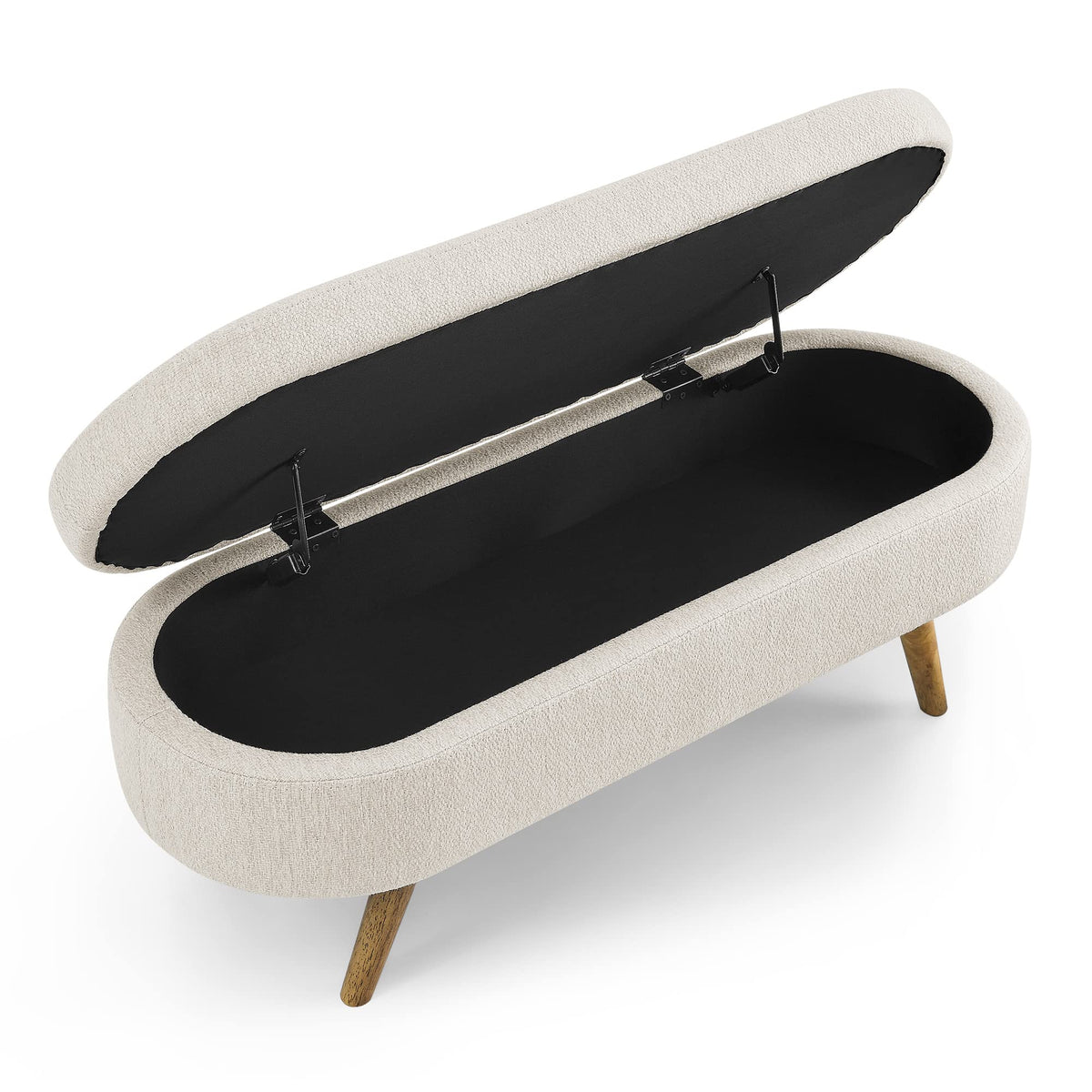 Oval Storage Bench with Rubber Wood Legs T918