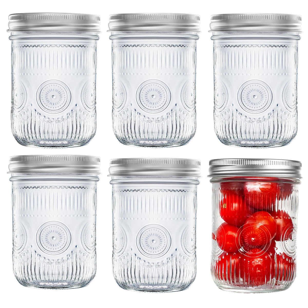 16 oz Regular Mouth Mason Jars with Lids 6 Pack J150887