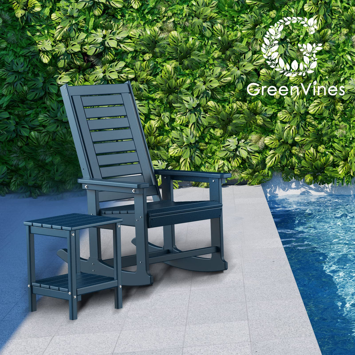 Oversized Outdoor Rocking Chairs Set of 2 Blue T48784